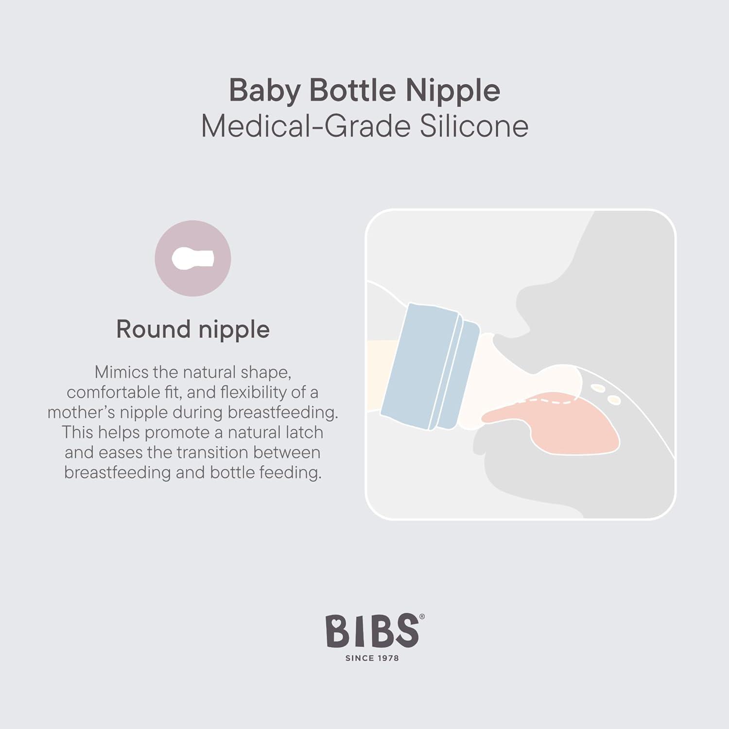 image:imageBIBS Baby Bottle 5 oz 150 ml Natural Rubber Latex Nipple AntiColic BPAFree Round Nipple Slow Flow Lightweight amp Easy to Clean Suitable for Newborns 0 Years SageIvory Rubber
