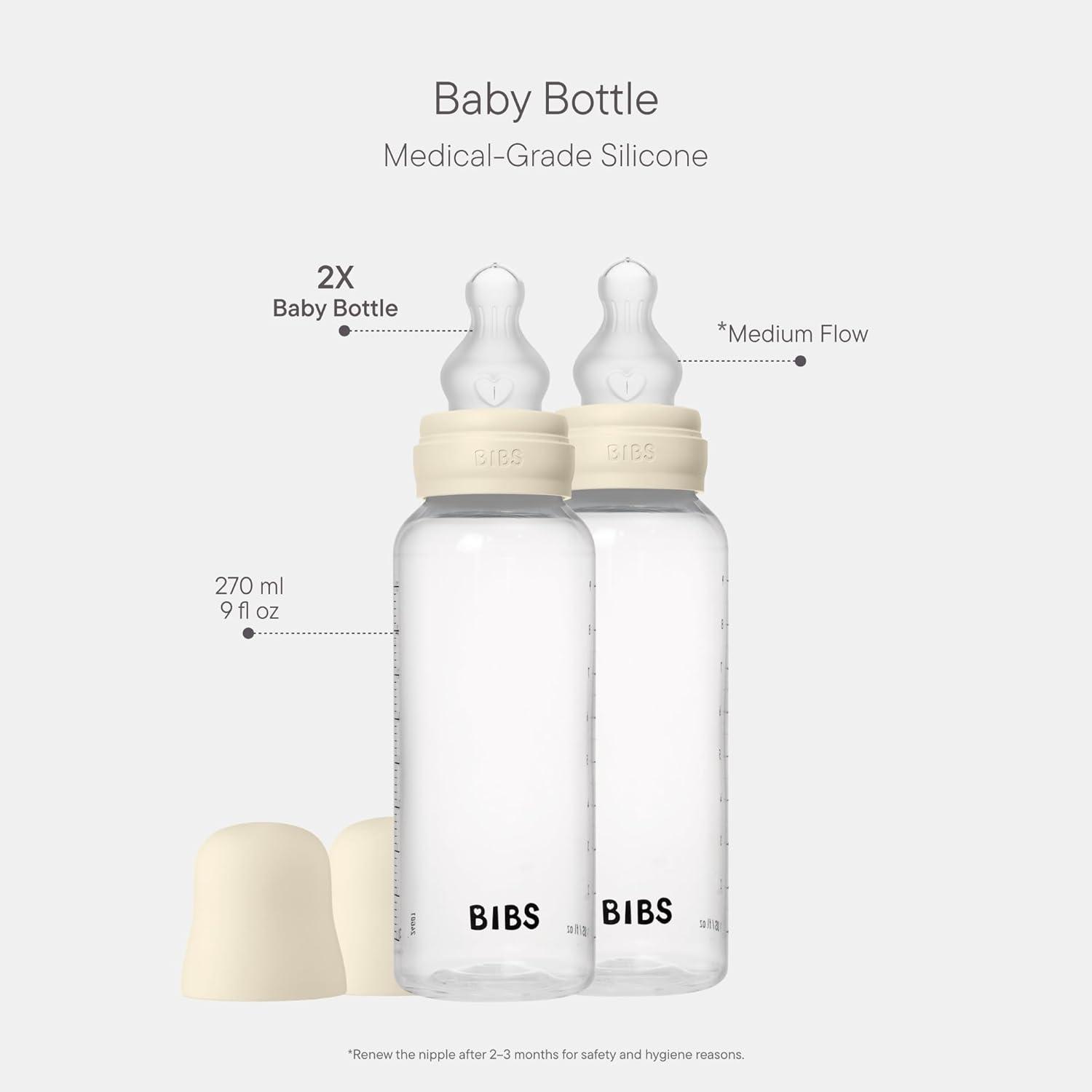 image:imageBIBS Baby Bottle 5 oz 150 ml Natural Rubber Latex Nipple AntiColic BPAFree Round Nipple Slow Flow Lightweight amp Easy to Clean Suitable for Newborns 0 Years SageIvory Rubber