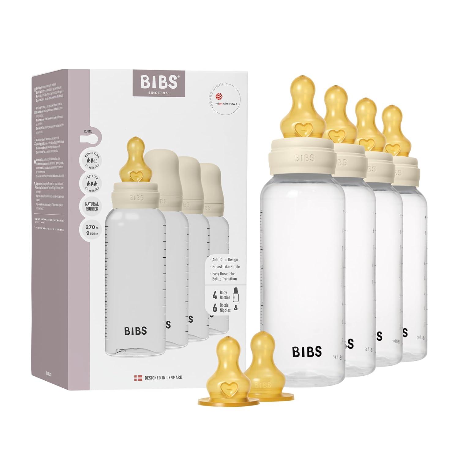 image:imageBIBS Baby Bottle 5 oz 150 ml Natural Rubber Latex Nipple AntiColic BPAFree Round Nipple Slow Flow Lightweight amp Easy to Clean Suitable for Newborns 0 Years SageIvory
