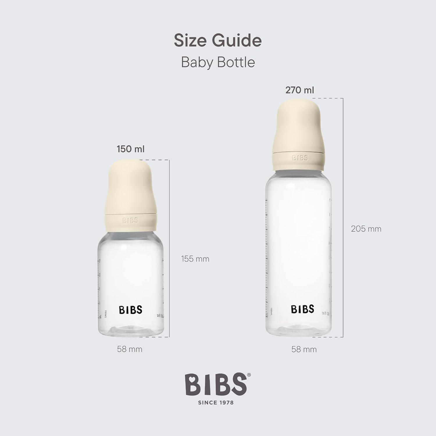 image:imageBIBS Baby Bottle 5 oz 150 ml Natural Rubber Latex Nipple AntiColic BPAFree Round Nipple Slow Flow Lightweight amp Easy to Clean Suitable for Newborns 0 Years SageBlush Rubber
