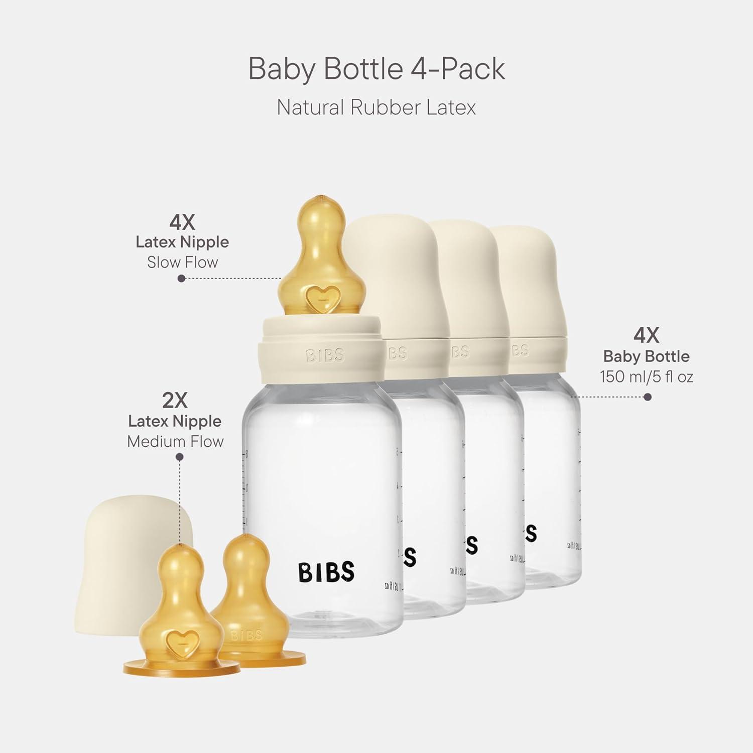 image:imageBIBS Baby Bottle 5 oz 150 ml Natural Rubber Latex Nipple AntiColic BPAFree Round Nipple Slow Flow Lightweight amp Easy to Clean Suitable for Newborns 0 Years SageIvory