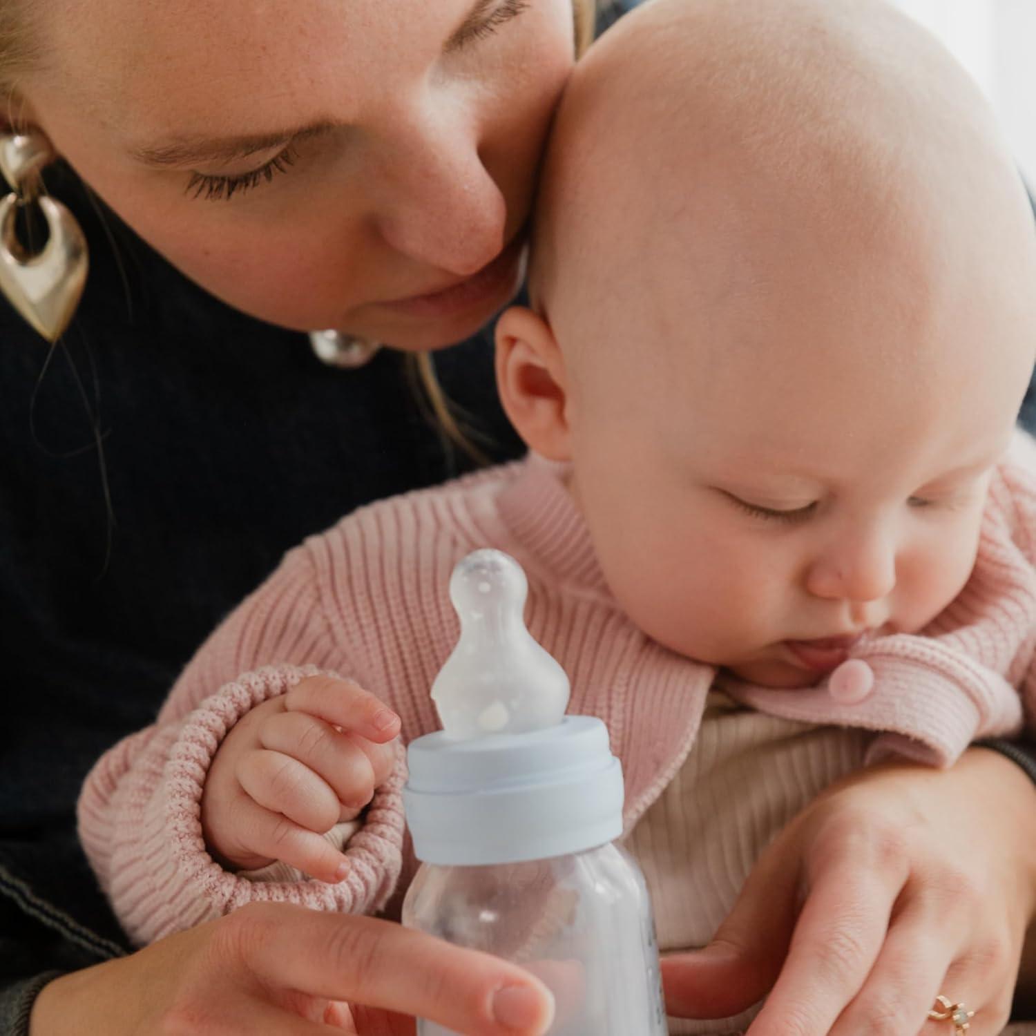 image:imageBIBS Baby Bottle 5 oz 150 ml Natural Rubber Latex Nipple AntiColic BPAFree Round Nipple Slow Flow Lightweight amp Easy to Clean Suitable for Newborns 0 Years SageBlush Rubber