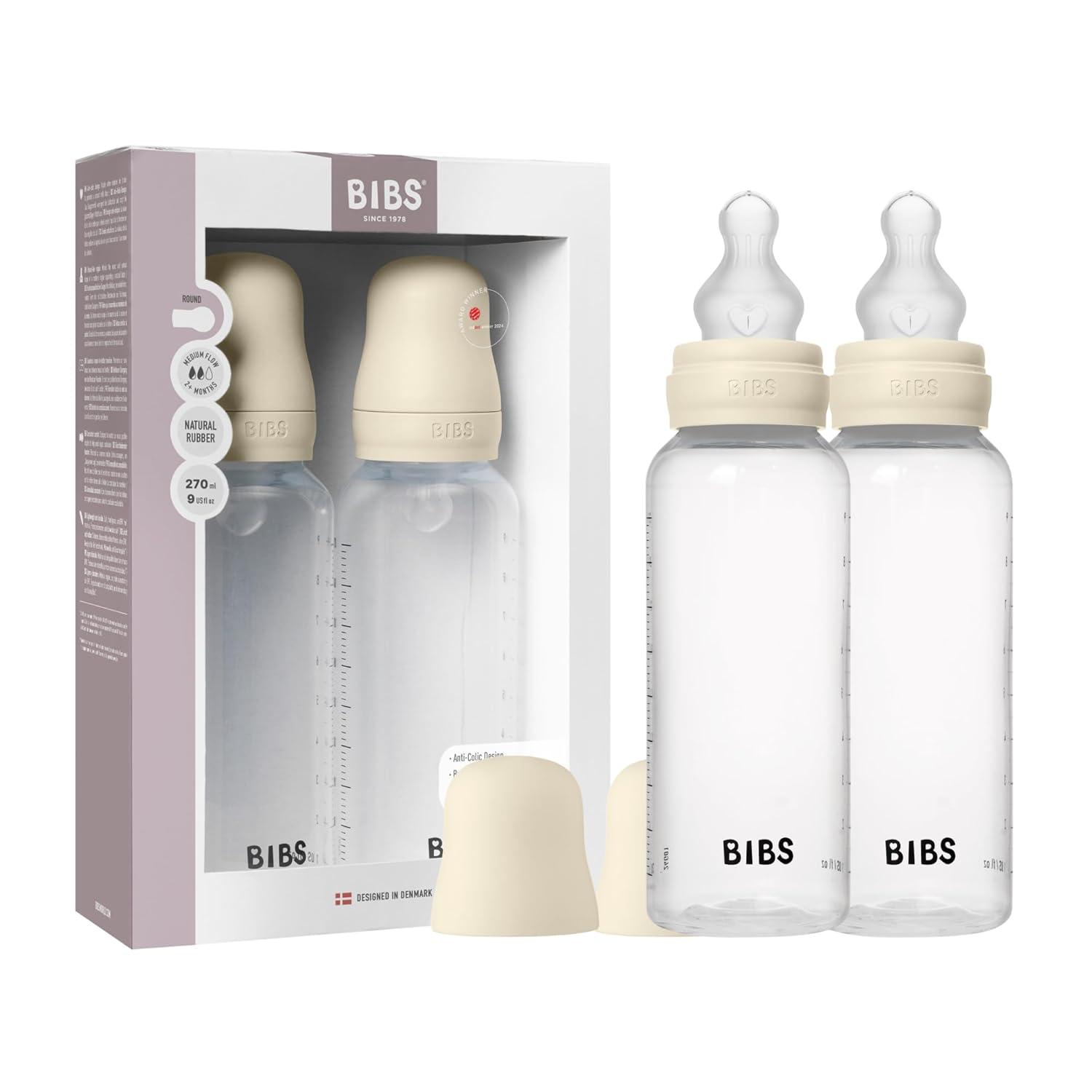 image:imageBIBS Baby Bottle 5 oz 150 ml Natural Rubber Latex Nipple AntiColic BPAFree Round Nipple Slow Flow Lightweight amp Easy to Clean Suitable for Newborns 0 Years SageIvory Rubber