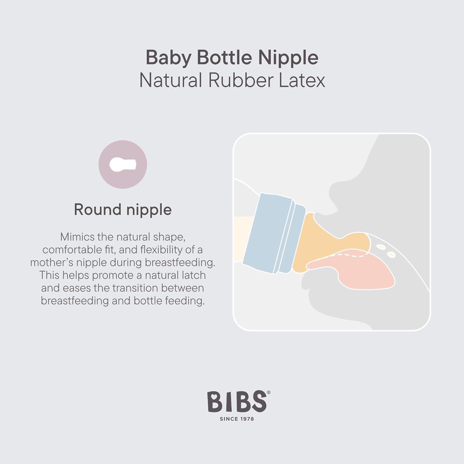 image:imageBIBS Baby Bottle 5 oz 150 ml Natural Rubber Latex Nipple 2 Pack AntiColic BPAFree Round Nipple Slow Flow Lightweight amp Easy to Clean Suitable for Newborns 0 Years Ivory