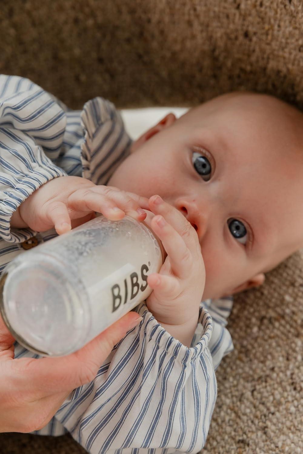 image:imageBIBS Baby Bottle 5 oz 150 ml Natural Rubber Latex Nipple 2 Pack AntiColic BPAFree Round Nipple Slow Flow Lightweight amp Easy to Clean Suitable for Newborns 0 Years Ivory