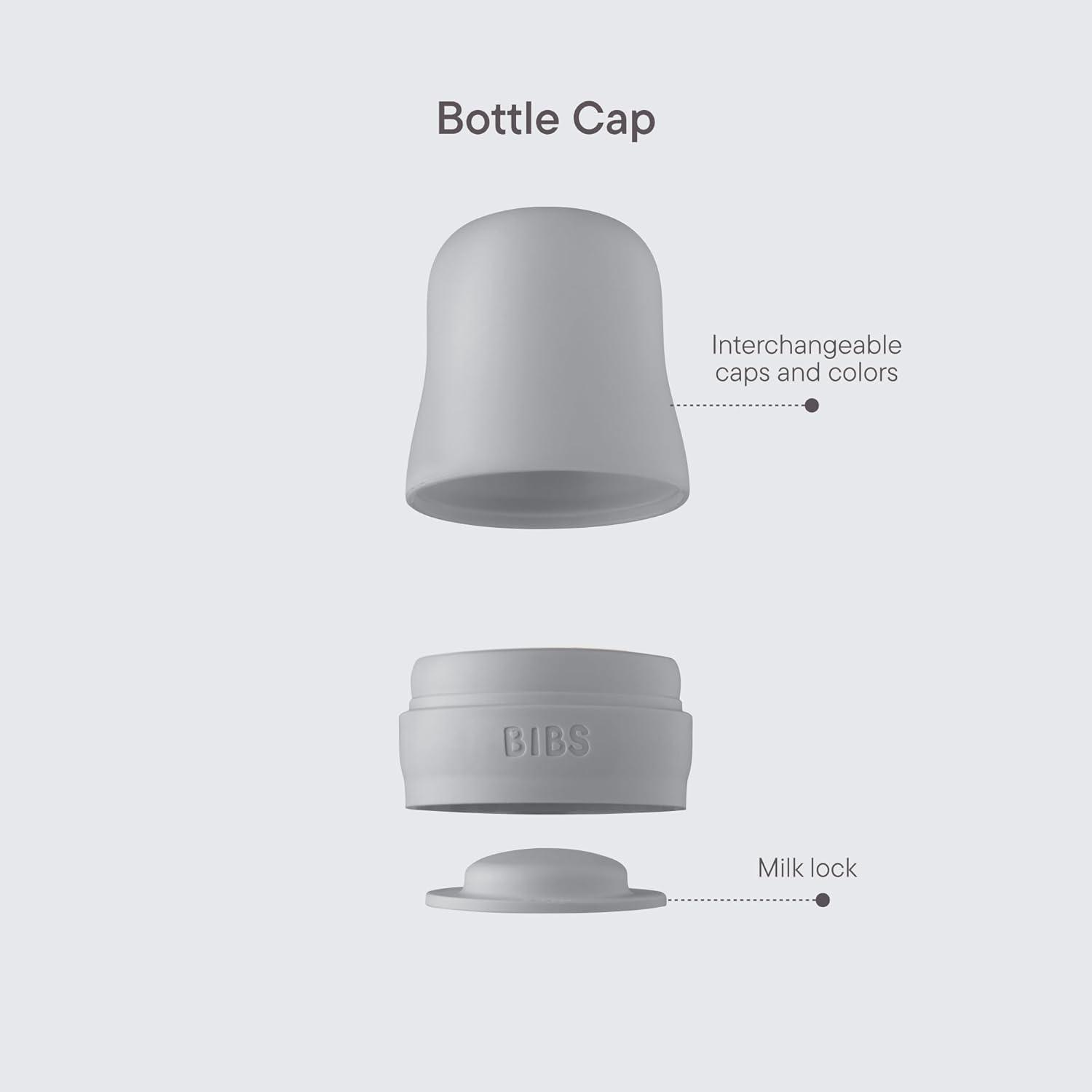 image:imageBIBS Bottle Cap Set BPAFree Dishwasher Safe Customizable Colors Includes Cap Milk Lock and Screw Cap Compatible with BIBS Bottles Sold Separately Dusky LilacDusky Lilac