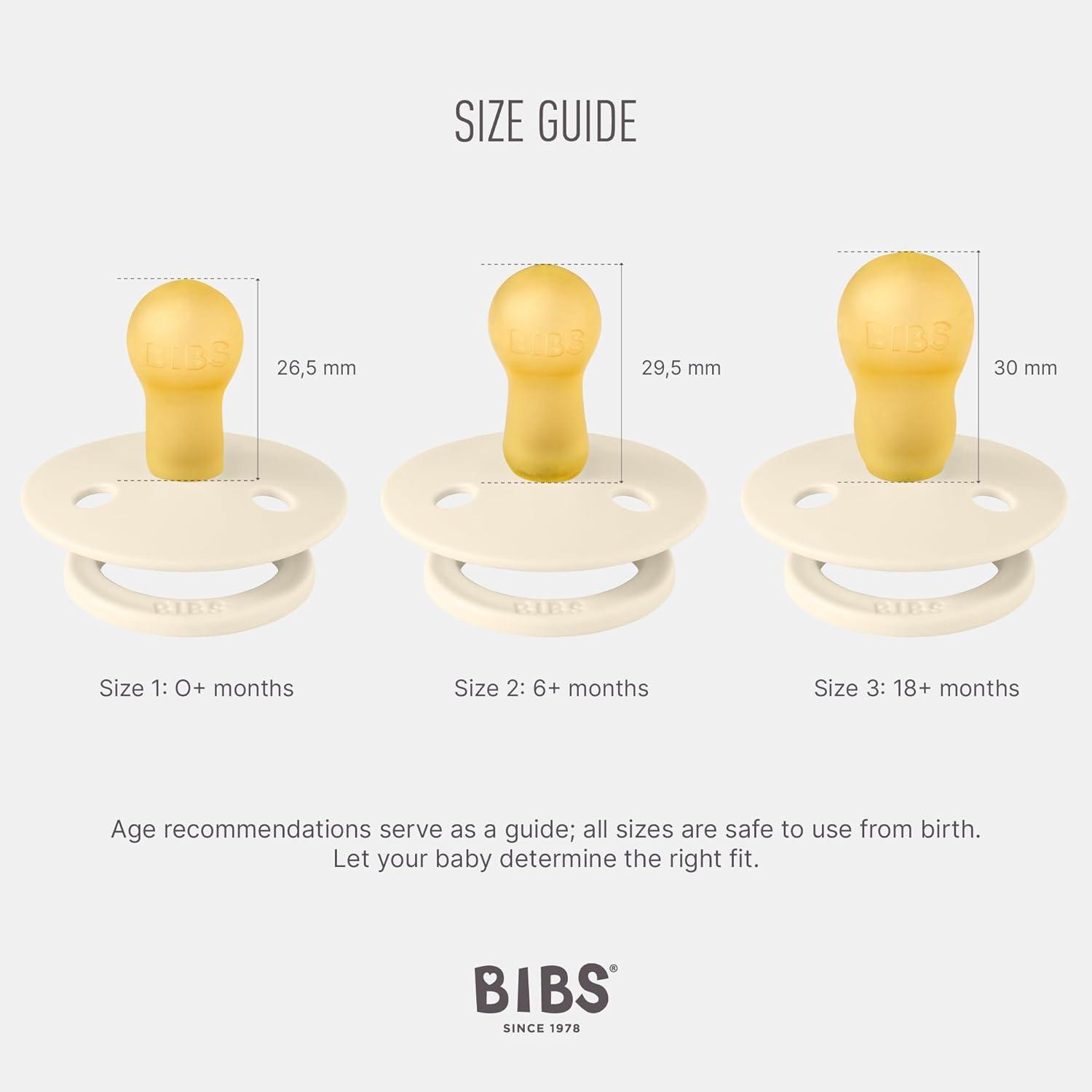 image:imageBIBS Colour Soother 4Pack BPA Free Dummy Pacifier Round Nipple Natural Rubber Latex Made in Denmark Size 06 Months Blush Glow MixDeep Space Mix