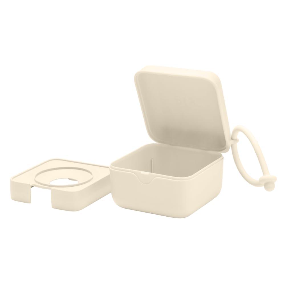 image:imageBIBS Pacifier Box with Loop for Storing amp Carrying Soothers 100 BPA Free Material Designed amp Made in Denmark IronIvory