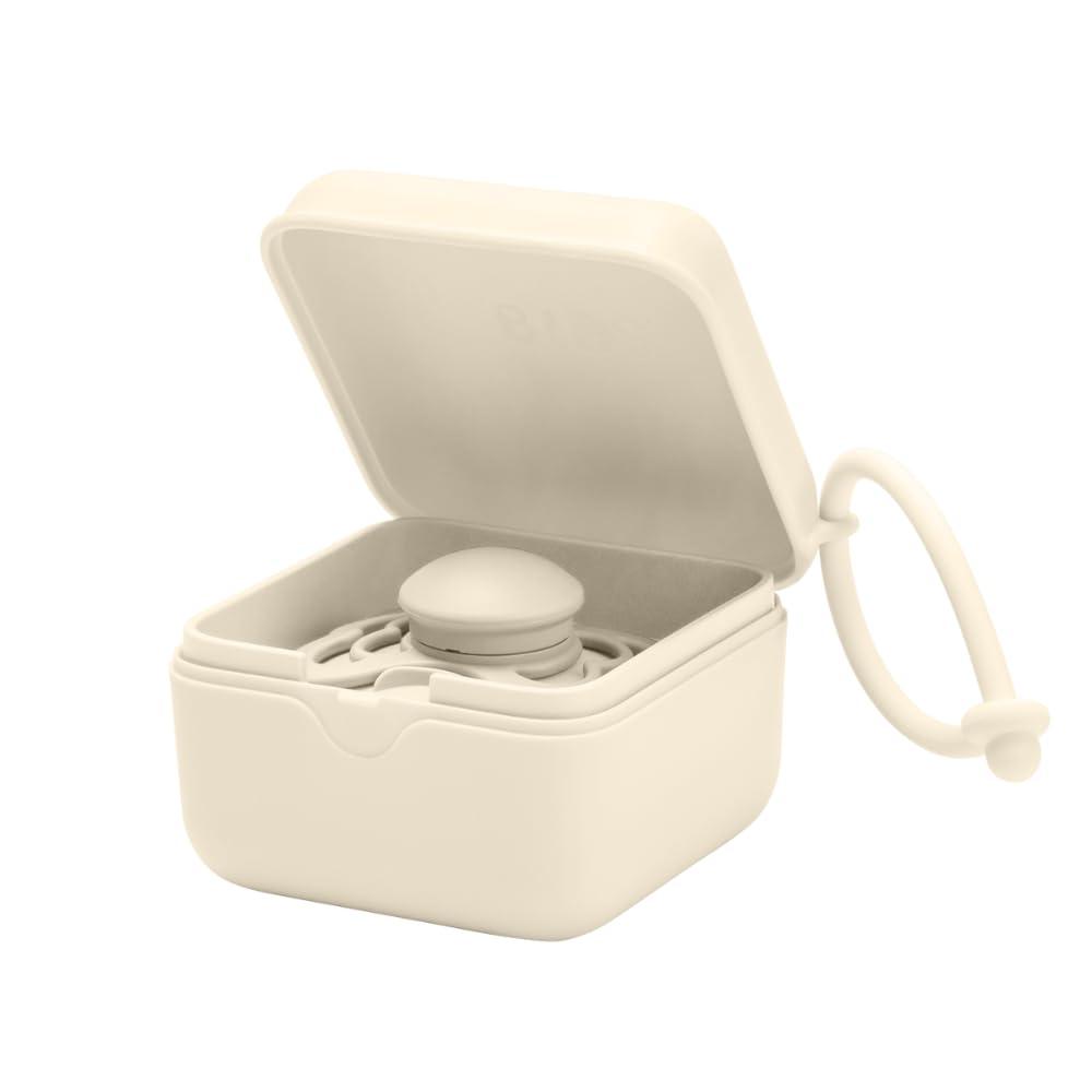 image:imageBIBS Pacifier Box with Loop for Storing amp Carrying Soothers 100 BPA Free Material Designed amp Made in Denmark IronIvory
