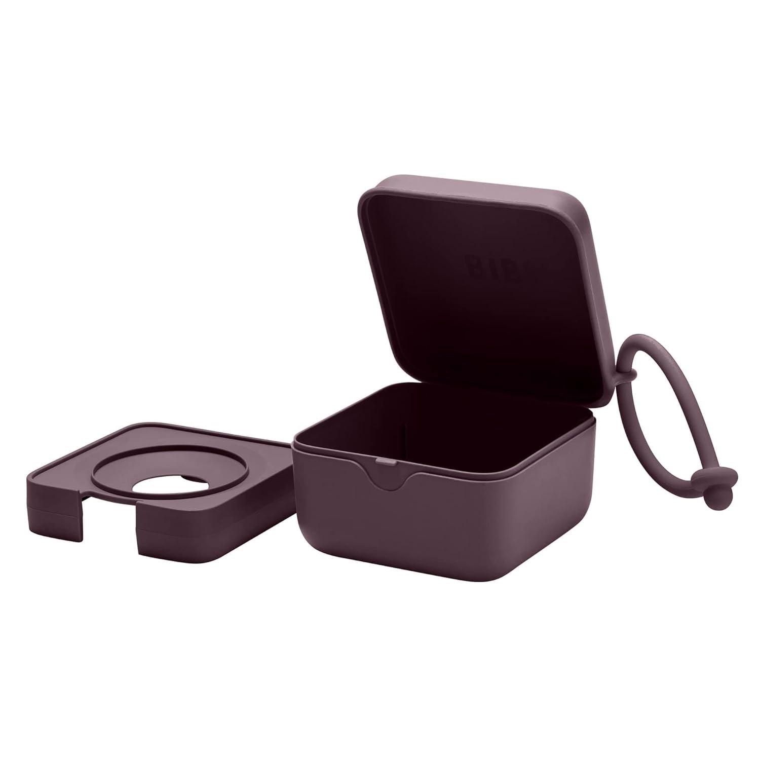 image:imageBIBS Pacifier Box with Loop for Storing amp Carrying Soothers 100 BPA Free Material Designed amp Made in Denmark IronPlum