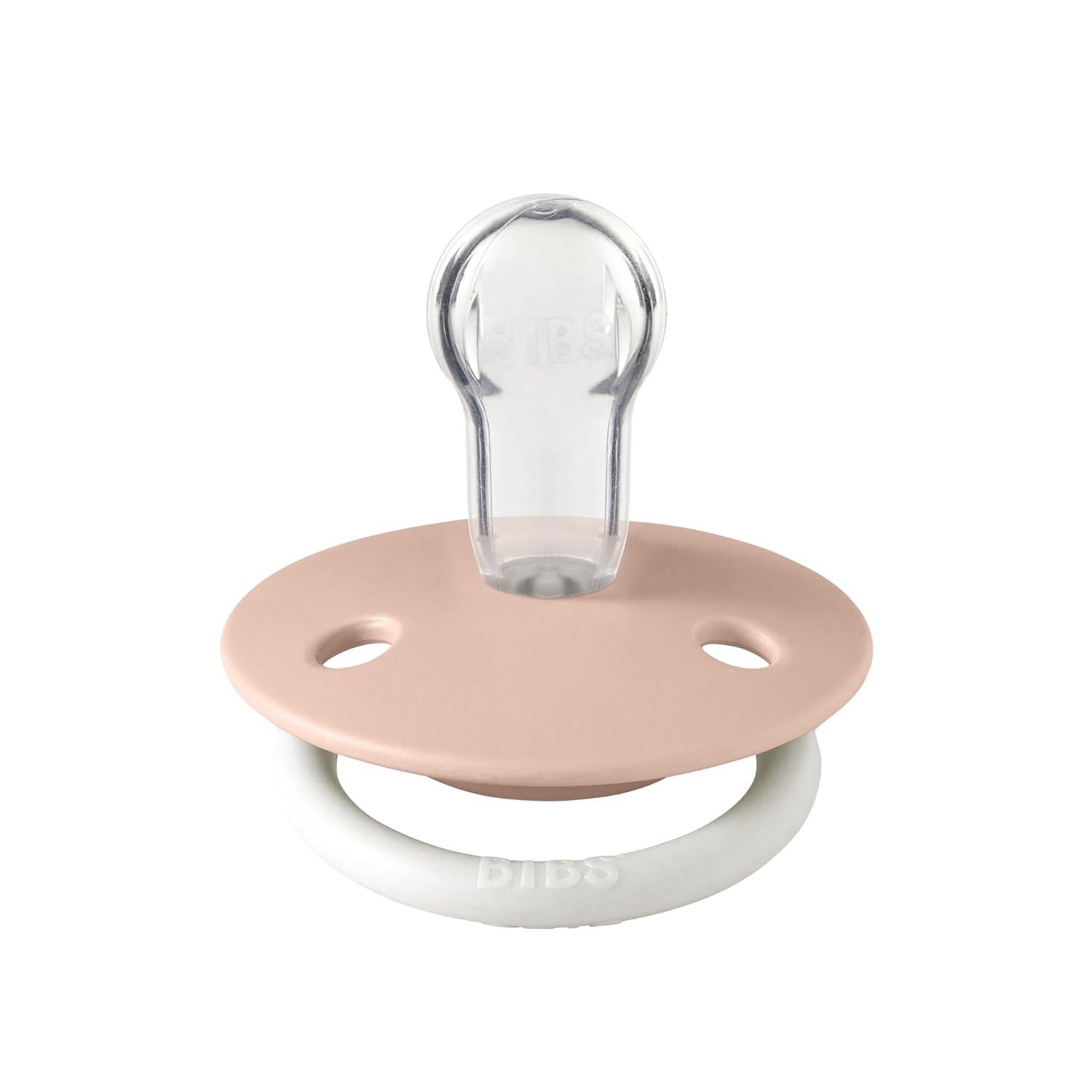 image:imageBIBS Pacifiers De Lux Collection BPAFree Baby Pacifier Made in Denmark Set of 2 MustardPetrol Color Premium Soothers Size One SizeBlush NightVanilla Night