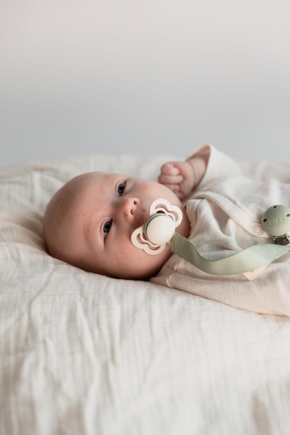 image:imageBIBS Supreme Baby Pacifier 2Pack Made in Denmark BPA Free Dummy Soother Symmetrical Nipple Natural Rubber Latex Size 1 06 Months Ivory BlushIvory Blush