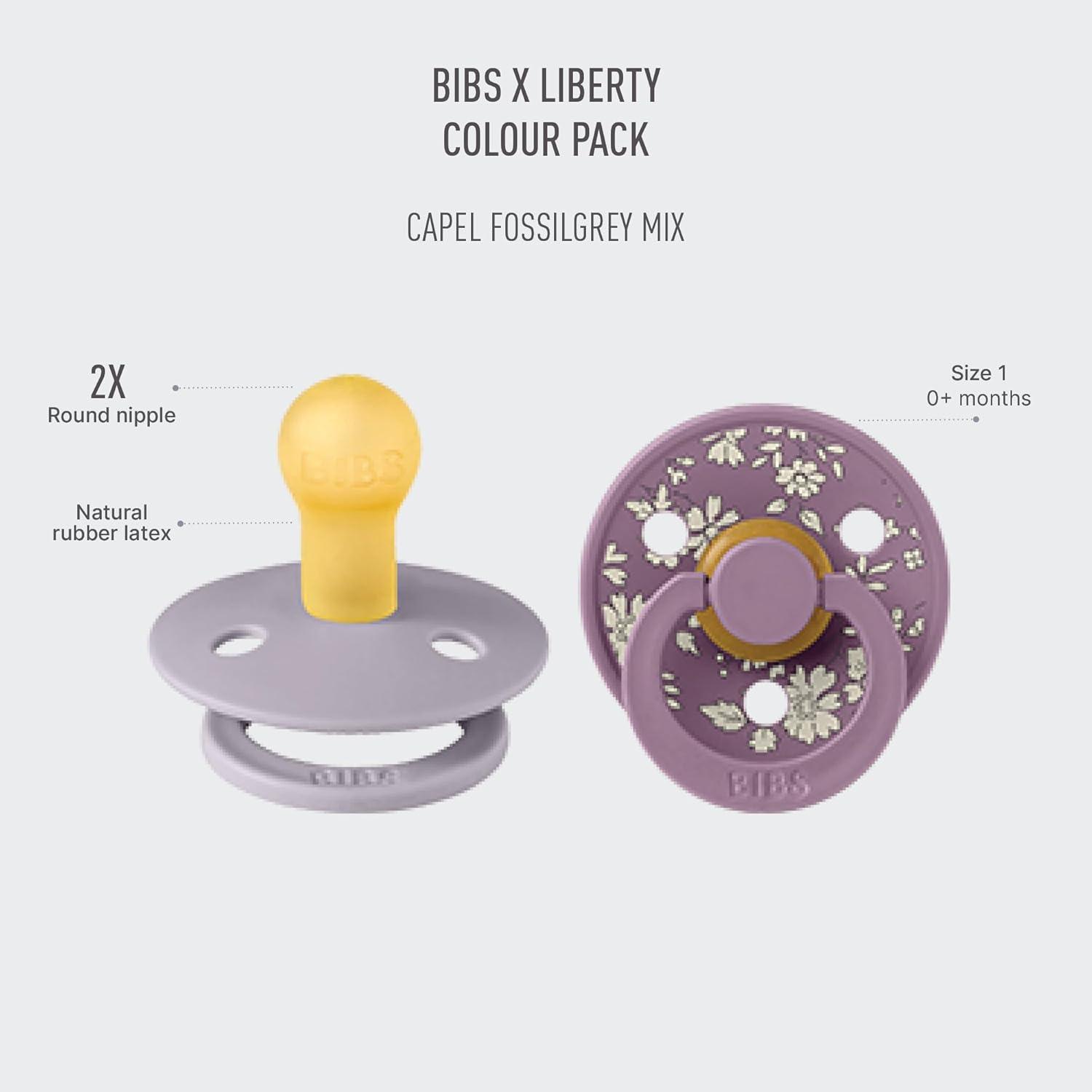 image:imageBiBS Liberty Pacifier 2Pack BPA Free Pacfiers with Natural Latex Round Nipple Made in Scandinavia Size 2 618 Months Bobo Ivory MixCapel Fossil Grey