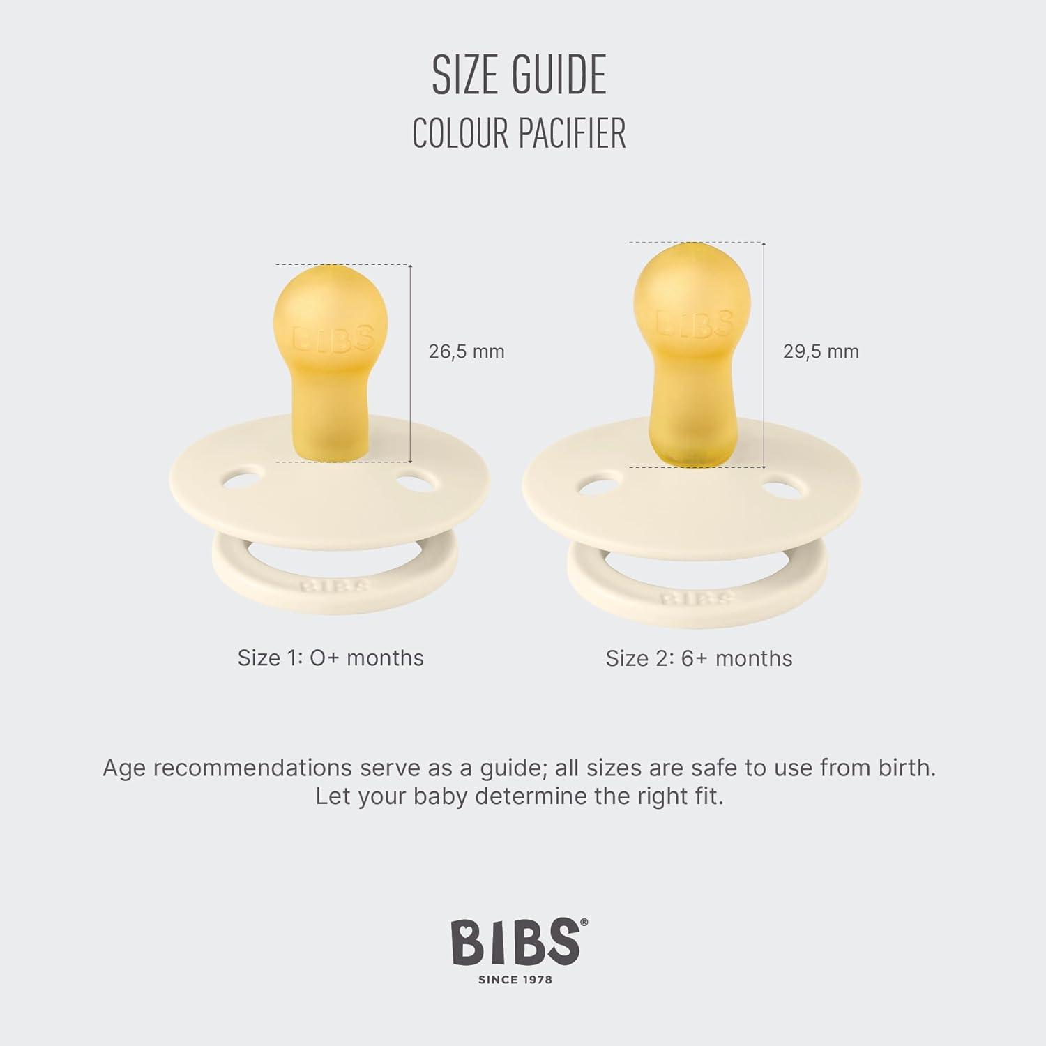 image:imageBiBS Liberty Pacifier 2Pack BPA Free Pacfiers with Natural Latex Round Nipple Made in Scandinavia Size 2 618 Months Bobo Ivory MixCapel Fossil Grey