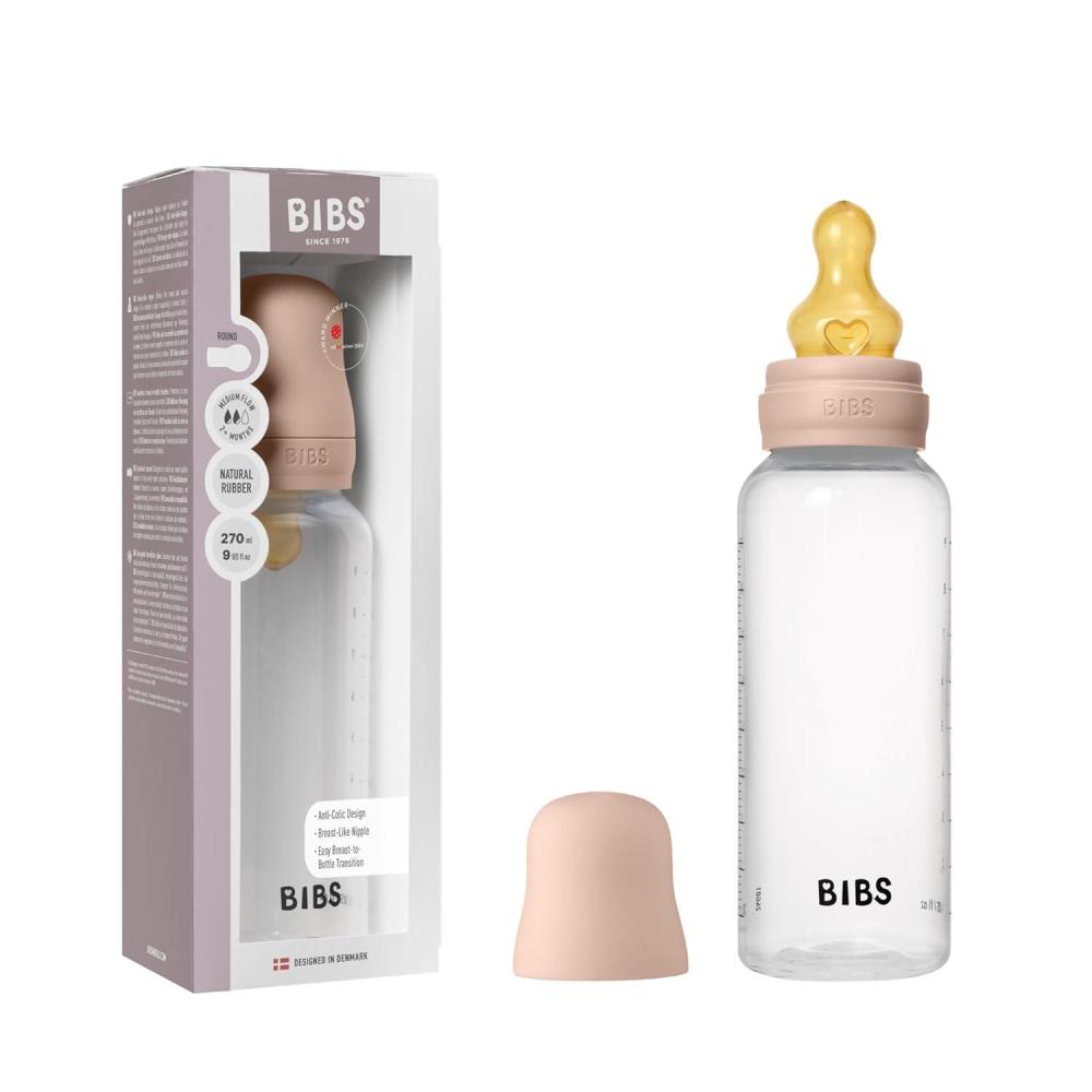 image:imageBIBS Baby Bottle 5 oz 150 ml Natural Rubber Latex Nipple AntiColic BPAFree Round Nipple Slow Flow Lightweight amp Easy to Clean Suitable for Newborns 0 Years SageBlush Rubber