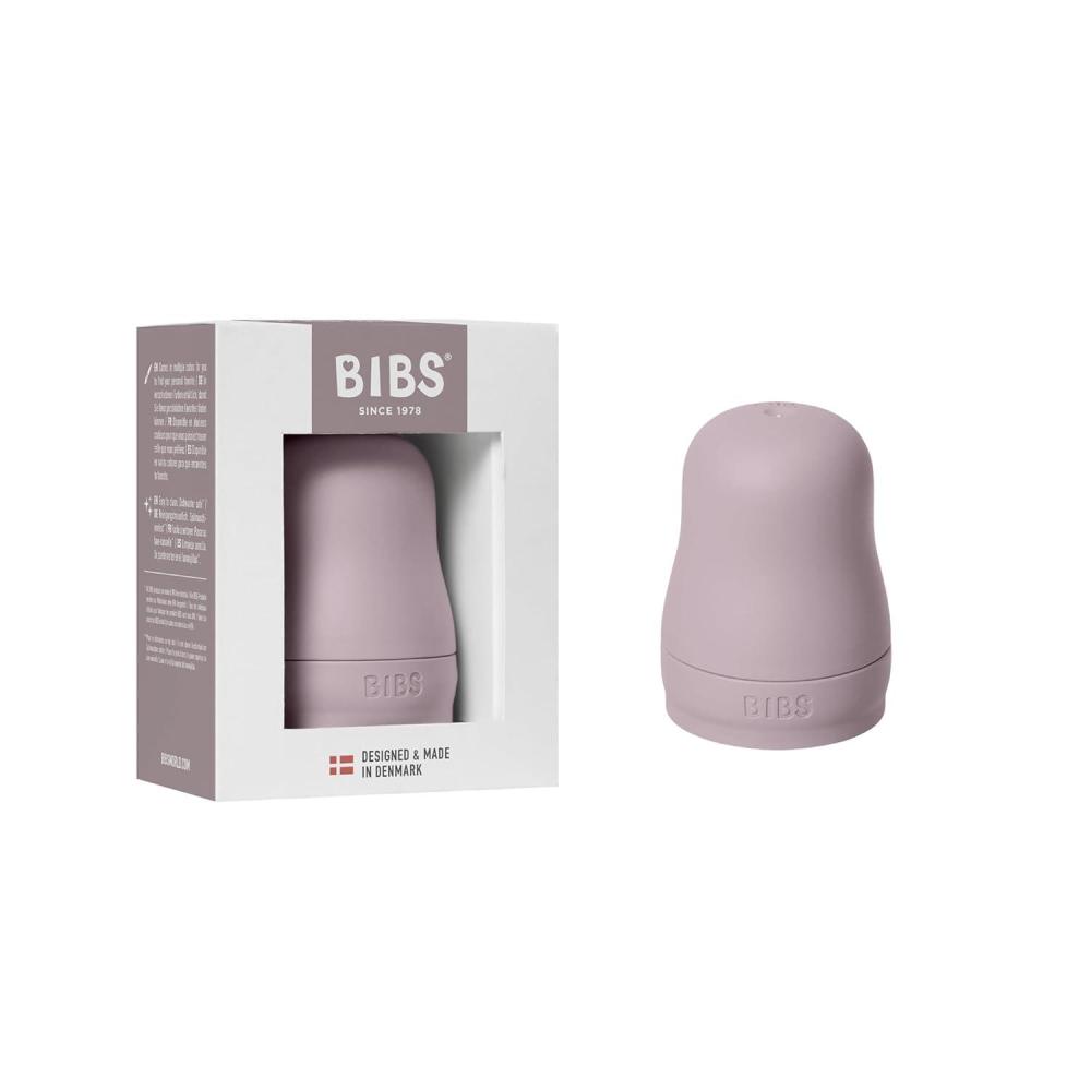 image:imageBIBS Bottle Cap Set BPAFree Dishwasher Safe Customizable Colors Includes Cap Milk Lock and Screw Cap Compatible with BIBS Bottles Sold Separately Dusky LilacDusky Lilac