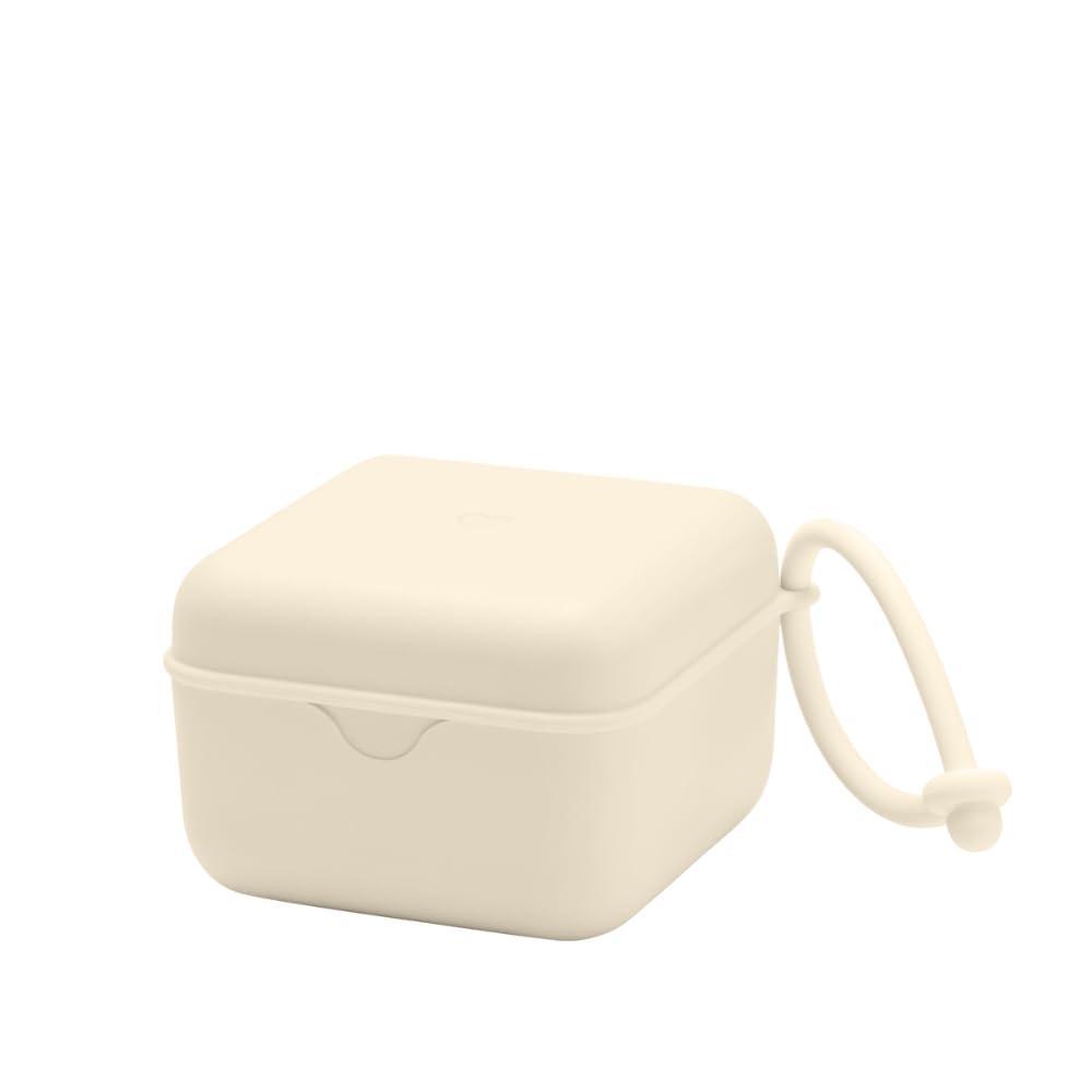 image:imageBIBS Pacifier Box with Loop for Storing amp Carrying Soothers 100 BPA Free Material Designed amp Made in Denmark IronIvory
