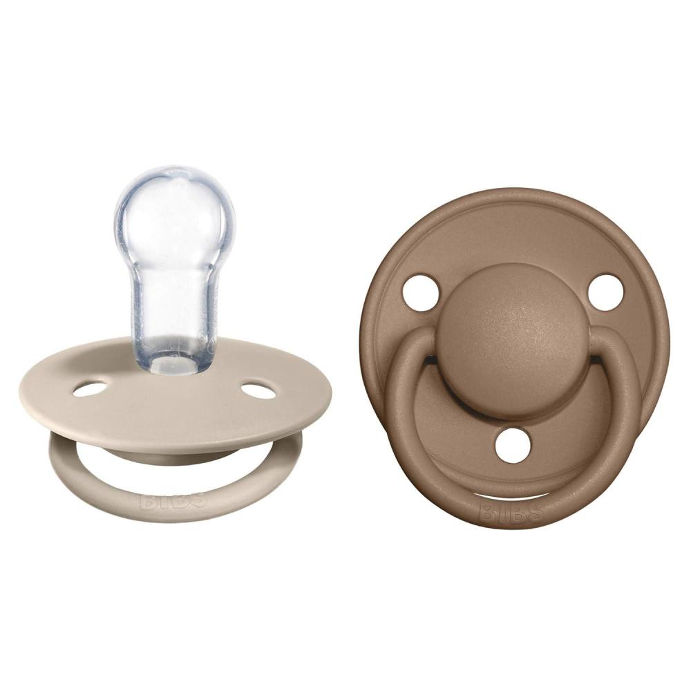 image:imageBIBS Pacifiers De Lux Collection BPAFree Baby Pacifier Made in Denmark Set of 2 MustardPetrol Color Premium Soothers Size One SizeVanillaDark Oak