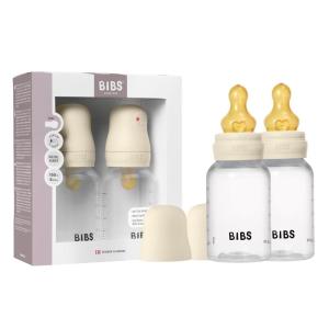 image:imageBIBS Baby Bottle 5 oz  150 ml Natural Rubber Latex Nipple 2 Pack  AntiColic BPAFree Round Nipple Slow Flow Lightweight amp Easy to Clean Suitable for Newborns 0 Years  Ivory
