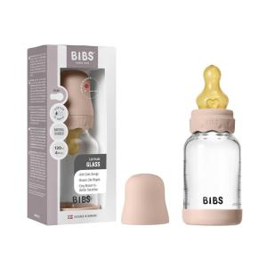 image:imageBIBS Boheme Baby Glass Bottle 4 oz 120 ml AntiColic Round Natural Rubber Latex Nipple Supports Natural Breastfeeding  Blush