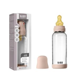image:imageBIBS Boheme Baby Glass Bottle 4 oz 120 ml AntiColic Round Natural Rubber Latex Nipple Supports Natural Breastfeeding  IvoryBlush