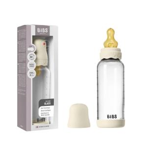 image:imageBIBS Boheme Baby Glass Bottle 8 oz 240 ml AntiColic Round Natural Rubber Latex Nipple Supports Natural Breastfeeding  Ivory