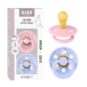 image:imageBIBS Colour Moomins Pacifier 2Pack BPA Free Pacifier Round Nipple Natural Rubber Latex Made in Denmark Size 2 618 Months IvorySageBaby Pink  Hush