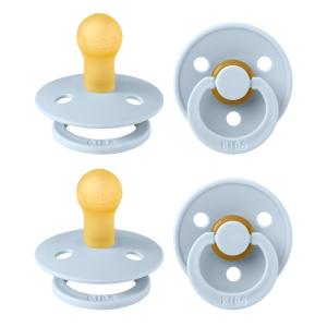 image:imageBIBS Colour Soother 4Pack  BPA Free Dummy Pacifier  Round Nipple  Natural Rubber Latex  Made in Denmark  Size 06 Months  Blush Glow MixBaby Blue