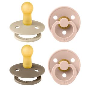 image:imageBIBS Colour Soother 4Pack  BPA Free Dummy Pacifier  Round Nipple  Natural Rubber Latex  Made in Denmark  Size 06 Months  Blush Glow MixBaby Blush Colors