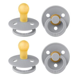 image:imageBIBS Colour Soother 4Pack  BPA Free Dummy Pacifier  Round Nipple  Natural Rubber Latex  Made in Denmark  Size 06 Months  Blush Glow MixCloud
