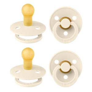 image:imageBIBS Colour Soother 4Pack  BPA Free Dummy Pacifier  Round Nipple  Natural Rubber Latex  Made in Denmark  Size 06 Months  Blush Glow MixIvory