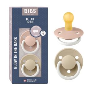 image:imageBIBS De Lux Baby Pacifier 2Pack  Made in Denmark  BPA Free Dummy Soother Round Nipple Natural Rubber Latex Size 1 06 Months SageHunter GreenBlush NightVanilla Night