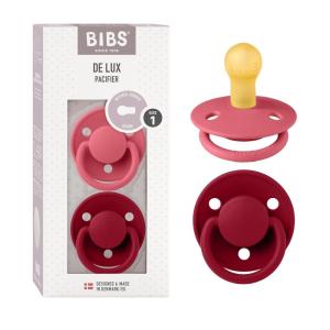 image:imageBIBS De Lux Baby Pacifier 2Pack  Made in Denmark  BPA Free Dummy Soother Round Nipple Natural Rubber Latex Size 1 06 Months SageHunter GreenCoral  Ruby