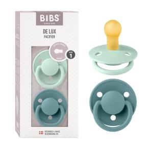 image:imageBIBS De Lux Baby Pacifier 2Pack  Made in Denmark  BPA Free Dummy Soother Round Nipple Natural Rubber Latex Size 1 06 Months SageHunter GreenNordic Mint  Island Sea