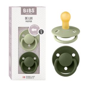 image:imageBIBS De Lux Baby Pacifier 2Pack  Made in Denmark  BPA Free Dummy Soother Round Nipple Natural Rubber Latex Size 1 06 Months SageHunter GreenSage  Hunter Green