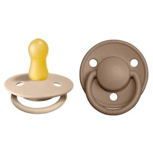 image:imageBIBS De Lux Baby Pacifier 2Pack  Made in Denmark  BPA Free Dummy Soother Round Nipple Natural Rubber Latex Size 1 06 Months SageHunter GreenVanillaDark Oak