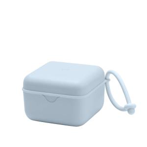 image:imageBIBS Pacifier Box with Loop for Storing amp Carrying Soothers  100 BPA Free Material  Designed amp Made in Denmark  IronBaby Blue