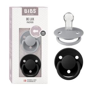 image:imageBIBS Pacifiers  De Lux Collection  BPAFree Baby Pacifier  Made in Denmark  Set of 2 MustardPetrol Color Premium Soothers  Size One SizeCloudBlack