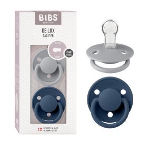 image:imageBIBS Pacifiers  De Lux Collection  BPAFree Baby Pacifier  Made in Denmark  Set of 2 MustardPetrol Color Premium Soothers  Size One SizeCloudSteel Blue