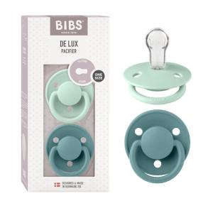 image:imageBIBS Pacifiers  De Lux Collection  BPAFree Baby Pacifier  Made in Denmark  Set of 2 MustardPetrol Color Premium Soothers  Size One SizeNordic MintIsland Sea