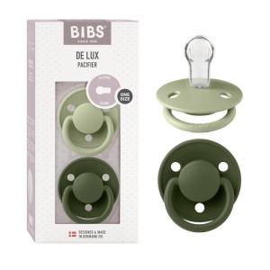 image:imageBIBS Pacifiers  De Lux Collection  BPAFree Baby Pacifier  Made in Denmark  Set of 2 MustardPetrol Color Premium Soothers  Size One SizeSageHunter Green