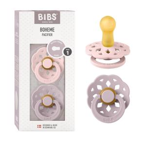 image:imageBIBS Pacifiers 06 Months  Boheme Collection 2Pack  BPAFree Round Nipple  Nautral Rubber Latex  Made in Denmark  VanillaPineBlossom  Dusky Lilac
