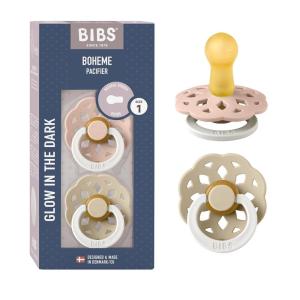 image:imageBIBS Pacifiers 06 Months  Boheme Collection 2Pack  BPAFree Round Nipple  Nautral Rubber Latex  Made in Denmark  VanillaPineBlush Glow  Vanilla Glow