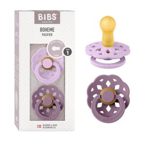 image:imageBIBS Pacifiers 06 Months  Boheme Collection 2Pack  BPAFree Round Nipple  Nautral Rubber Latex  Made in Denmark  VanillaPineViolet SkyMauve