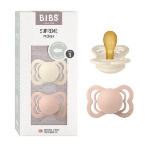 image:imageBIBS Supreme Baby Pacifier 2Pack  Made in Denmark  BPA Free Dummy Soother Symmetrical Nipple Natural Rubber Latex Size 1 06 Months Ivory  BlushIvory  Blush