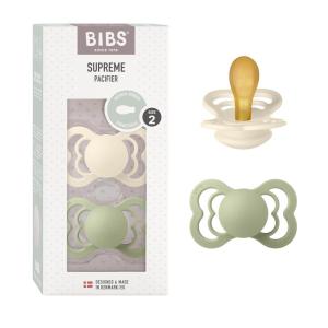 image:imageBIBS Supreme Baby Pacifier 2Pack  Made in Denmark  BPA Free Dummy Soother Symmetrical Nipple Natural Rubber Latex Size 1 06 Months Ivory  BlushIvory  Sage