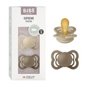 image:imageBIBS Supreme Baby Pacifier 2Pack  Made in Denmark  BPA Free Dummy Soother Symmetrical Nipple Natural Rubber Latex Size 1 06 Months Ivory  BlushVanilla  Dark Oak
