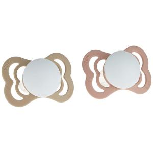image:imageBIBS Supreme Baby Pacifier 2Pack  Made in Denmark  BPA Free Dummy Soother Symmetrical Nipple Silicone Size 1 06 Months CloudSteel BlueBlush GlowVanilla Glow