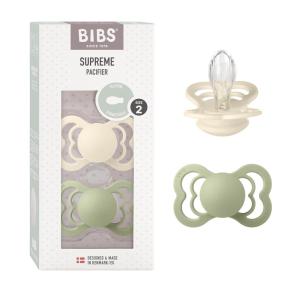 image:imageBIBS Supreme Baby Pacifier 2Pack  Made in Denmark  BPA Free Dummy Soother Symmetrical Nipple Silicone Size 1 06 Months CloudSteel BlueIvorySage