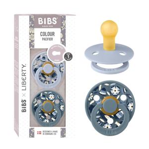 image:imageBiBS Liberty Pacifier 2Pack BPA Free Pacfiers with Natural Latex Round Nipple Made in Scandinavia Size 2 618 Months Bobo Ivory MixBobo Dusty Blue Mix